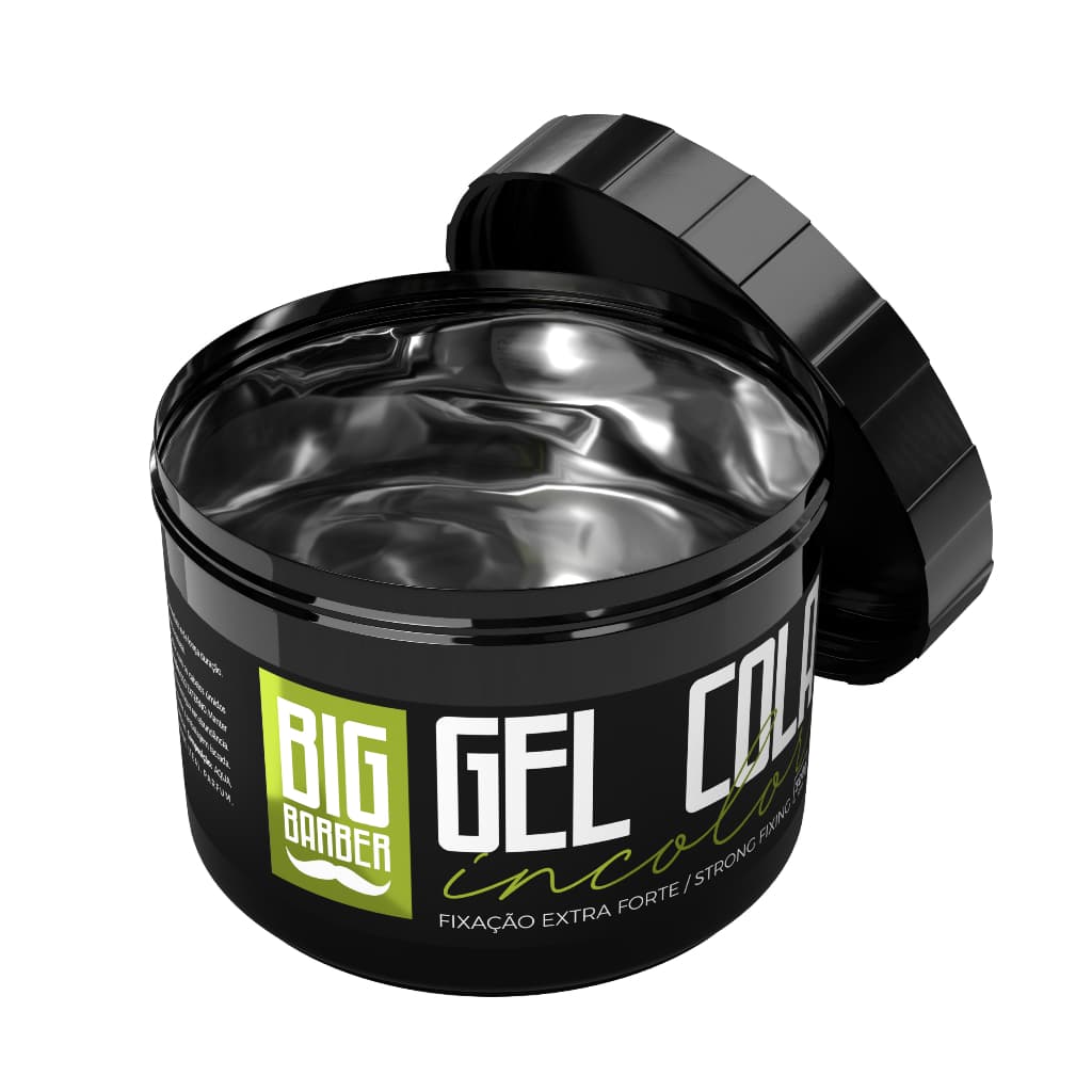 KIT GEL COLA BIG BARBER 300 GRS INCOLOR FIXAÇÃO EXTRA FORTE C/ 02 UNIDADES