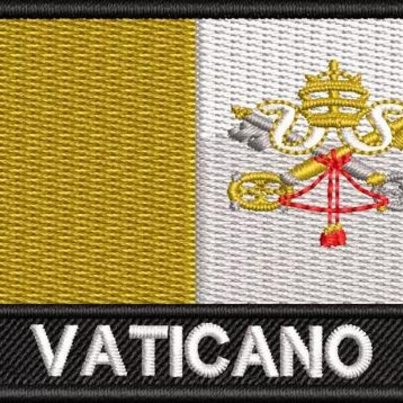 Patch Bordado Bandeira Vaticano Moto Clube P/colete Ban552 Motociclista Colete Jaqueta Bolsa Mochila
