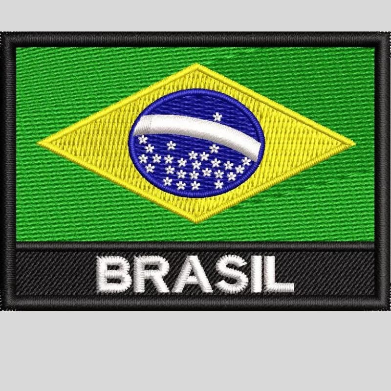 Patch Bordado Bandeira Brasil Ou Seu Estado C/nome Ban466 Personalzado Colete Jaqueta Bolsa Mochila Motociclista