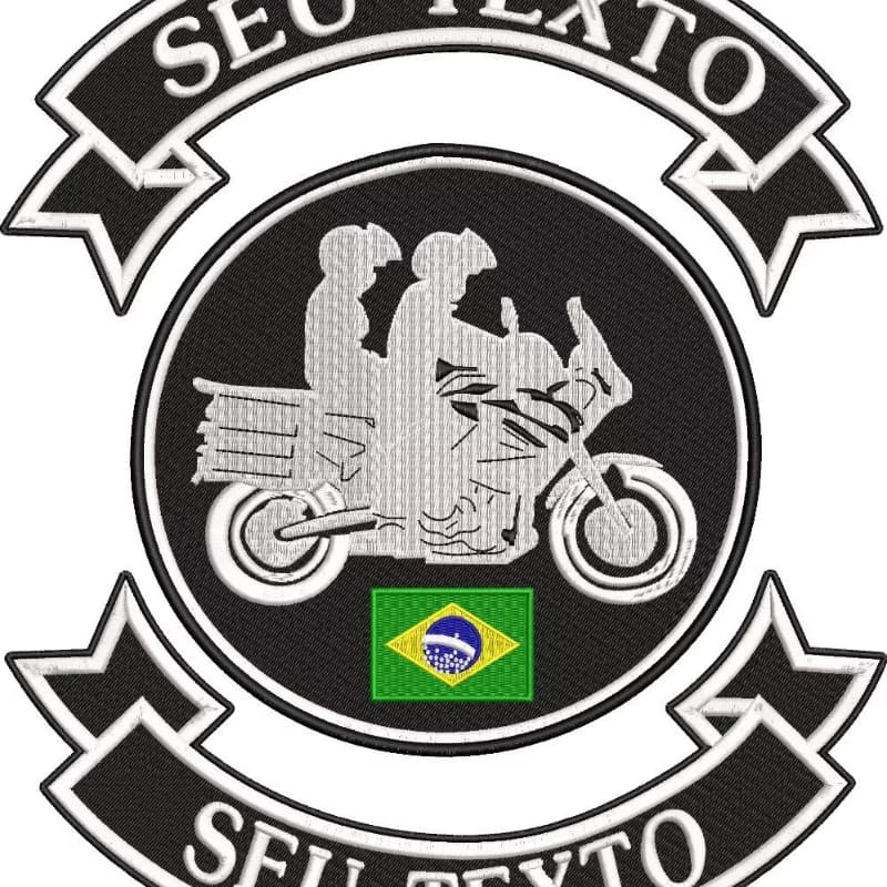 Kit 3 peças Patch Bordado Moto Casal Motociclista Moto Club Mc17 Motoclube Personalizados Jaqueta Colete