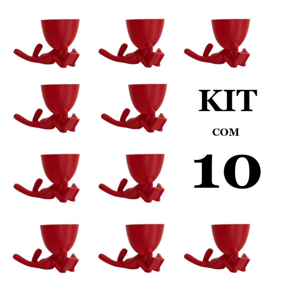Kit com 10 vasos decorativos Robert Plant modelo Leitor para cactos e suculentas