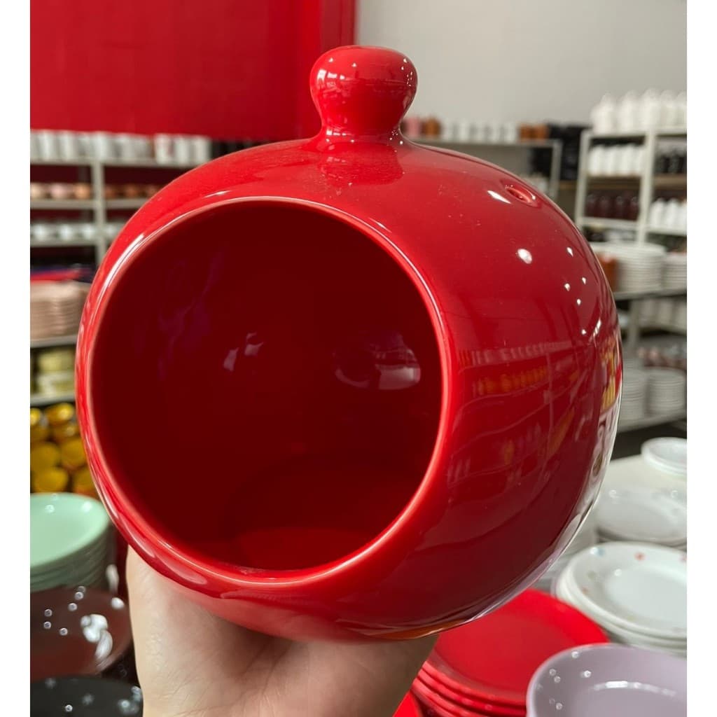 Porta Alho Cebola Gourmet Grande Redondo Em Cerâmica