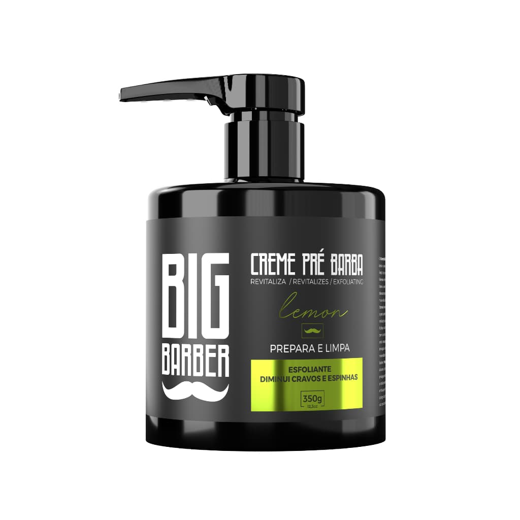 CREME PRÉ BARBA BIG BARBER 350G LEMON LIMPADOR FACIAL ESFOLIANTE