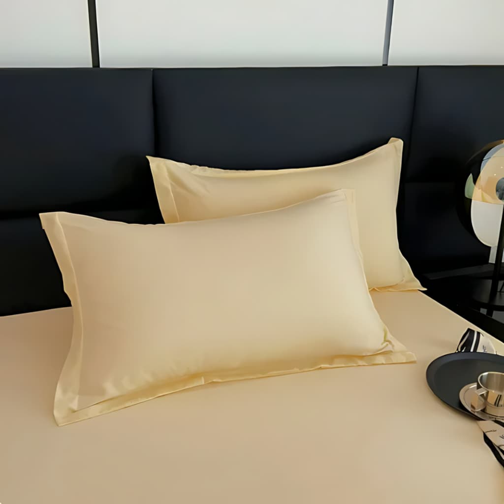 1 Fronha com Aba 3 Lados 70cmx50cm 400 Fios Toque Macio Amarela
