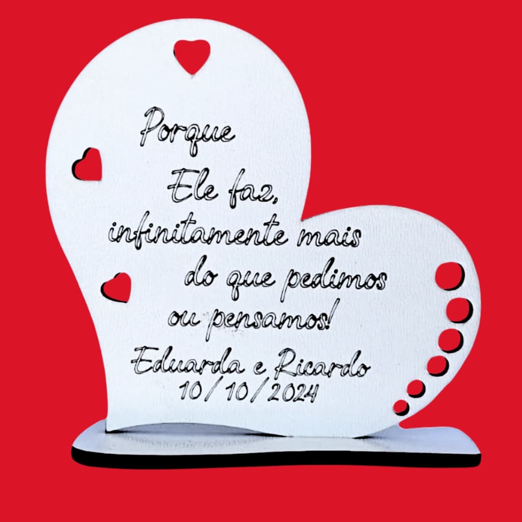 20 Lembrancinhas Personalizadas Para Casamento Noivado Encontro de Casais em MDF Premium Branco