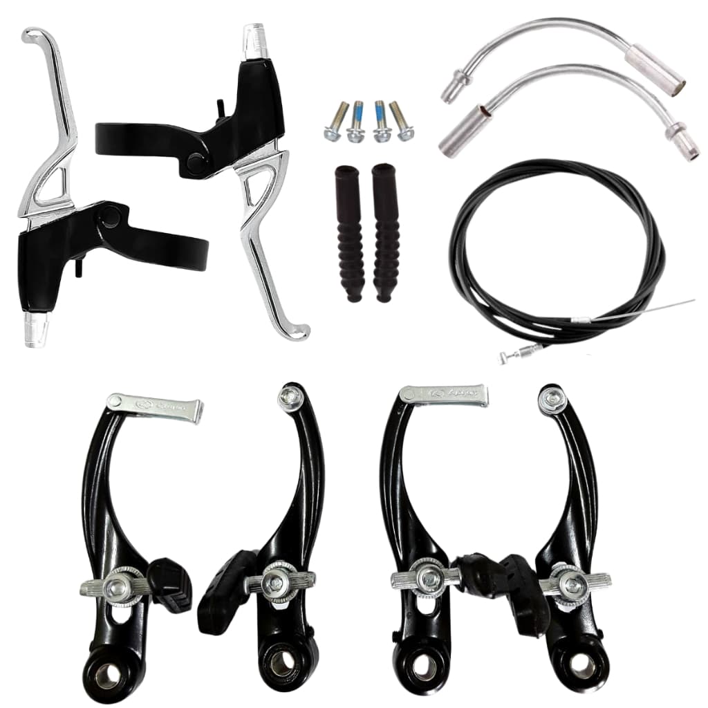 Kit de Freio V-brake Logan Orbital Aluminio Com Maçaneta Manete Cabo De Aço Completo