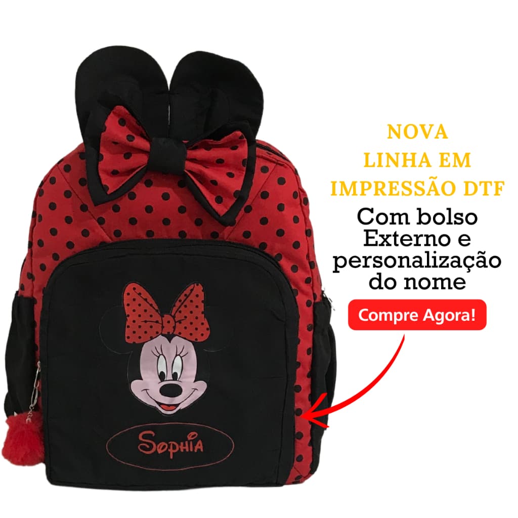 Mochila Infantil Personalizada Minnie Mochila Menina Bebe Minie