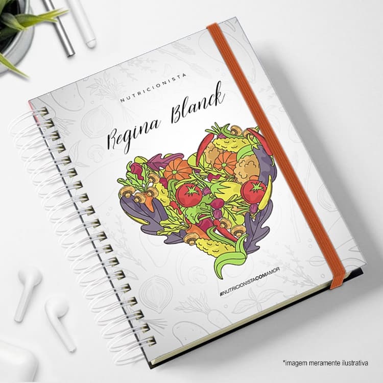 Agenda nutrição 2026 personalizada com nome coração  proffisionais nutricionista capa dura pais