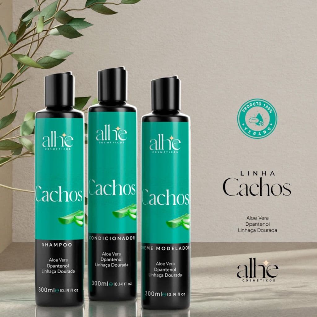 KIT  CACHOADOS PERFEITOS HIDRATAÇÃO DEFINIÇÃO BRILHO E VOLUME MACIEZ COM ALOE VERA 300ML 3 ITENS