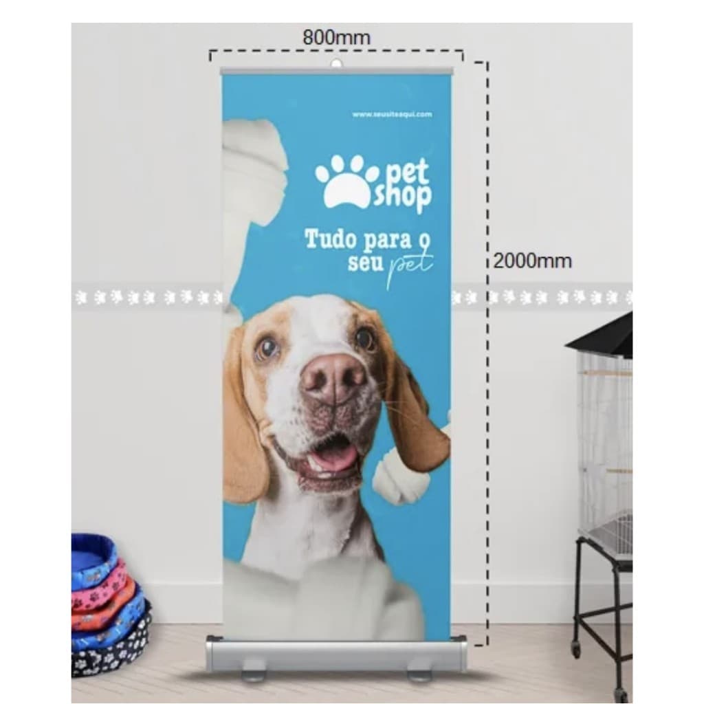 Suporte Porta Banner Roll-up Rollup 80x200 + Case De Brinde