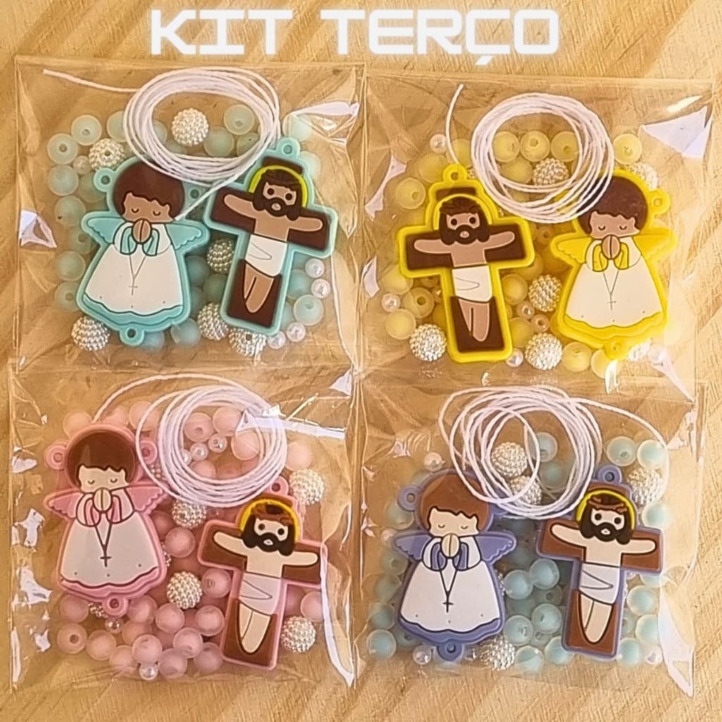 Kit Para Montagem de Terço Infantil menino menina Lembrancinha