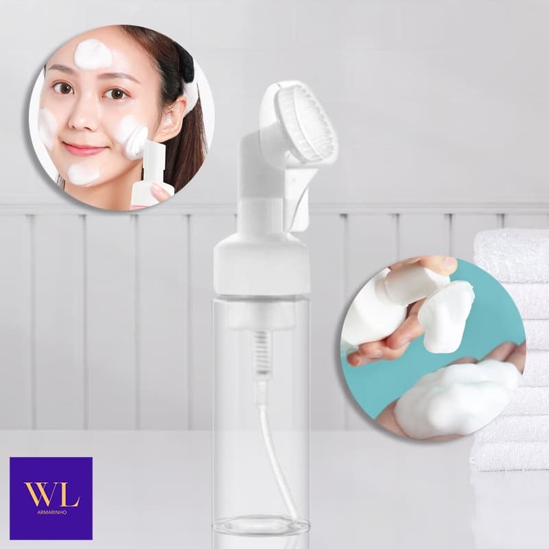 Frasco Pump Espumador Escova Silicone Pressão Limpeza Facial Skin Care 100ml / 120ml / 150ml - Entrega Pronto - WL