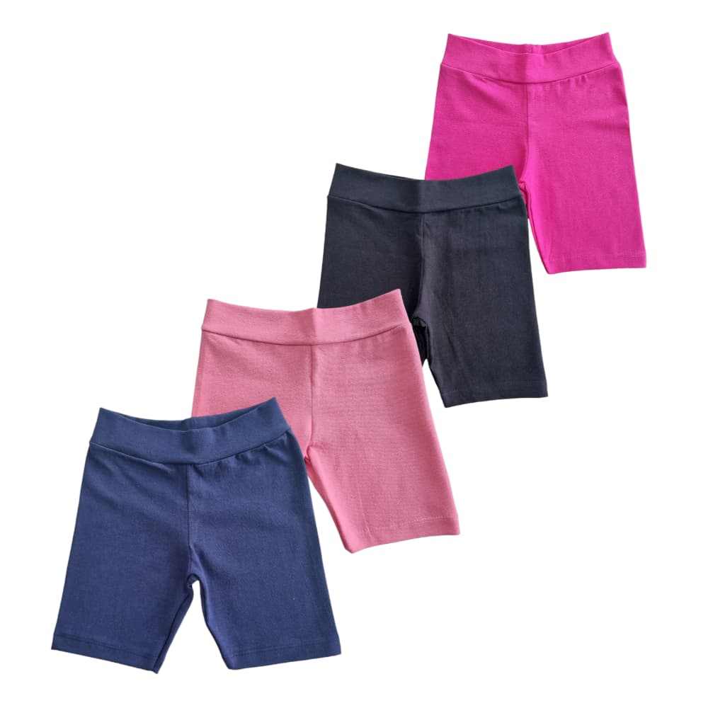 Shorts legging bermuda 1 ao 14 anos para crianças infantil cores sortidas em cotton lisas tamanho