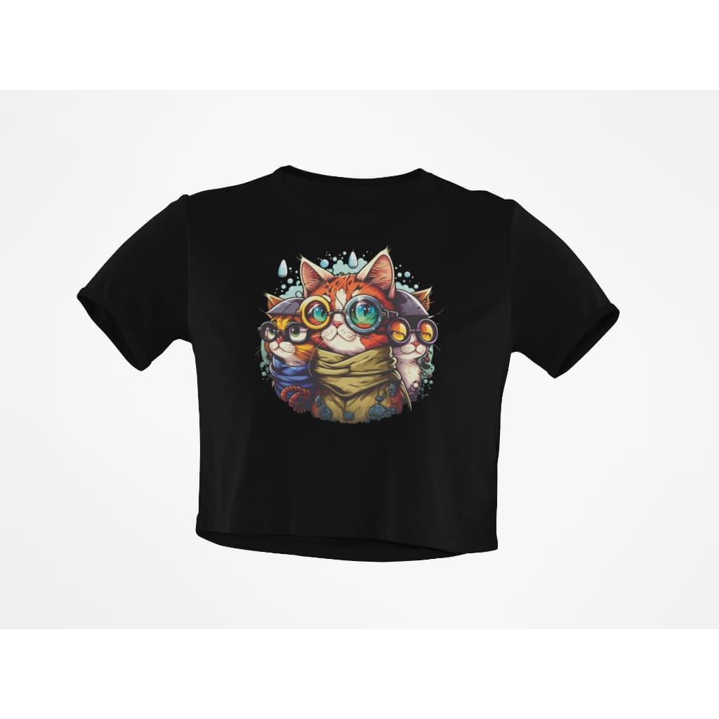 Blusinha Camiseta Cropped Feminino Gatinho Cats Fofo
