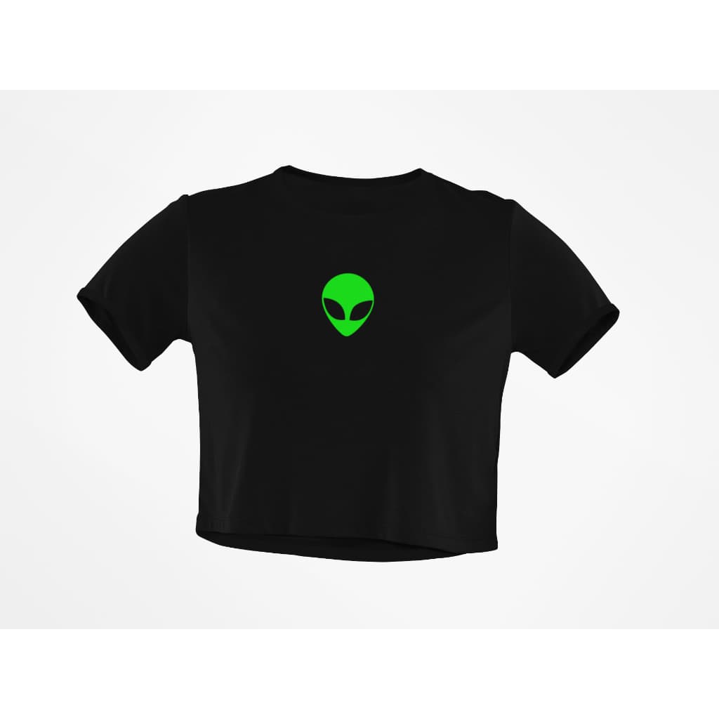 Blusinha Camiseta Cropped Feminino Aliens Geek Nert