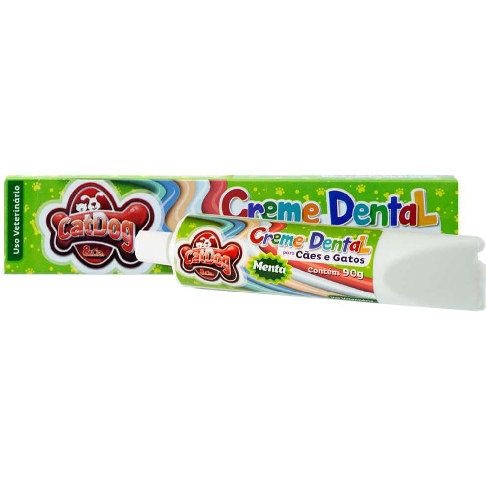 Creme Dental CatDog & Cia Caixinha Menta/Morango/Tutti Frutti e Neutro para Cães e Gatos