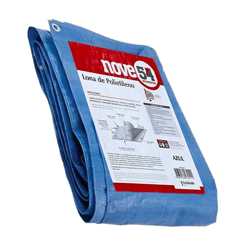 Lona Plastica Cobertura Impermeavel Azul 6x4 100 Micras Carreteiro, Camping