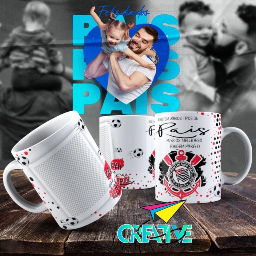 Caneca Personalizada dia dos Pais TORCEDOR - COM FOTO 325ml