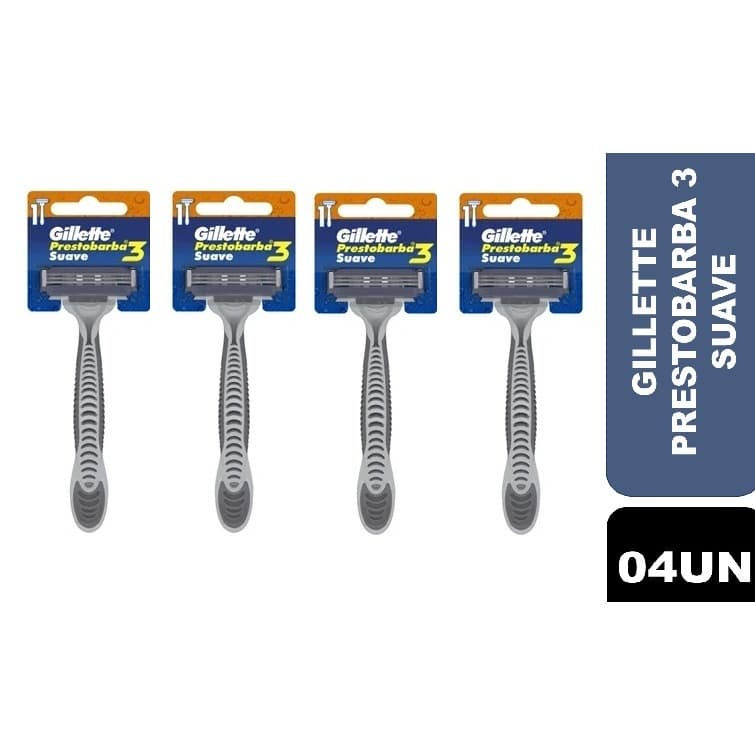 Kit 04un Aparelho Prestobarba 3 Suave Unitário