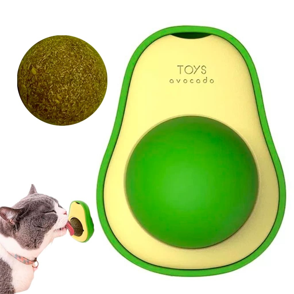Abacate De Brinquedo Para Gatos Com Catnip Erva Gato Natural Bola de Lamber