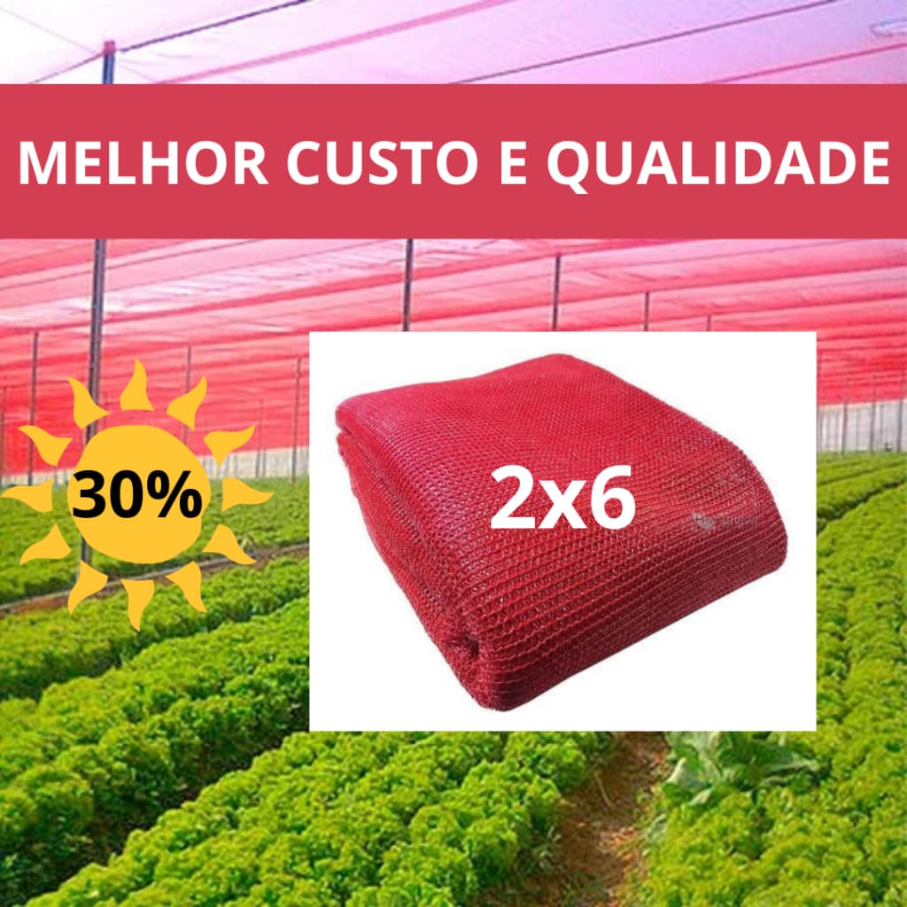 Tela Sombrite Vermelha 30% - 2x6 metros.