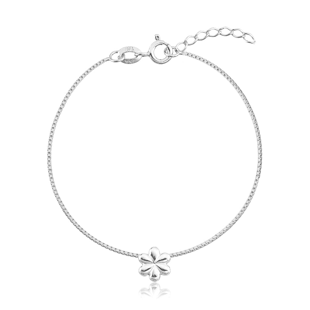 Pulseira Corrente Veneziana Flor Prata 925 NG0473