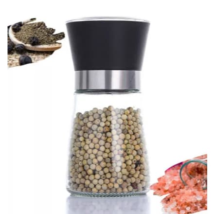 Moedor Sal Pimenta Temperos Especiarias Manual 13cm - 180ml Cor Preto