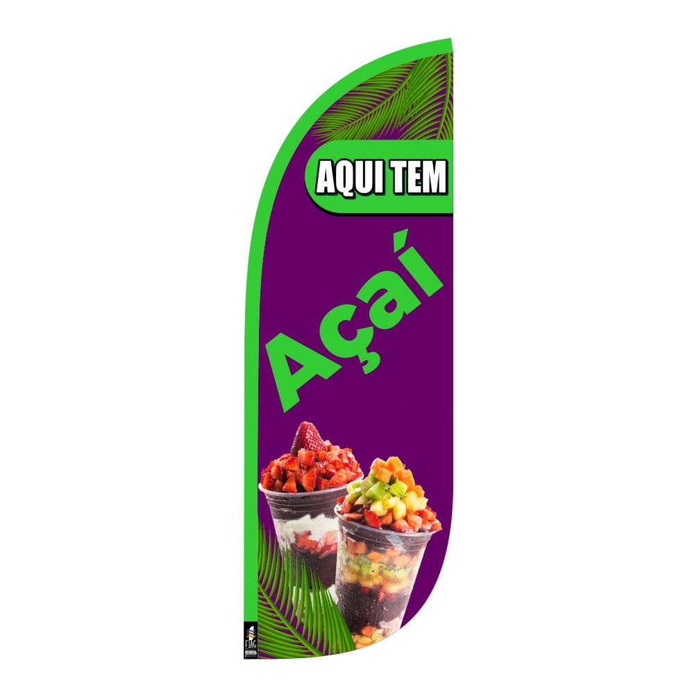 Wind Banner Açai Somente Tecido Dupla Face 2,0m Fly Flag