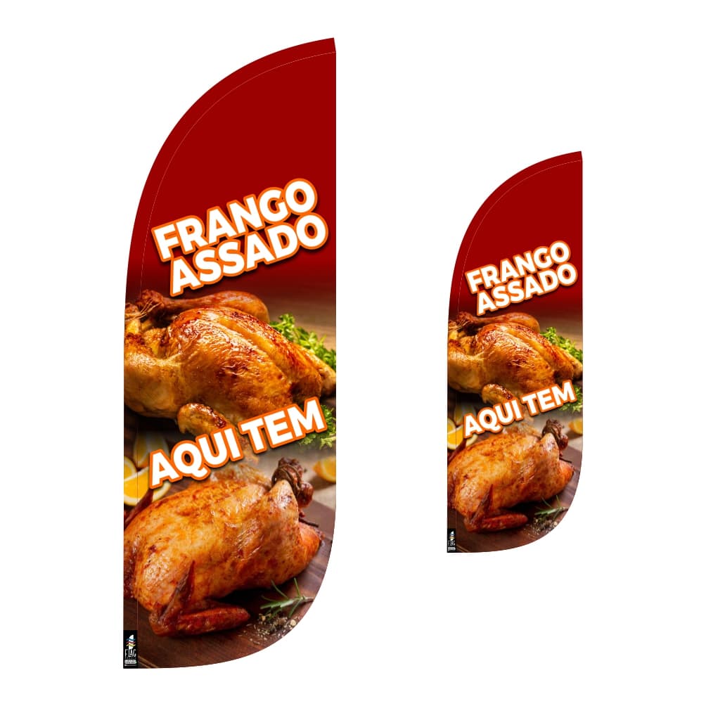 Wind Banner Frango Assado 2,0m Dupla Face Somente Tecido