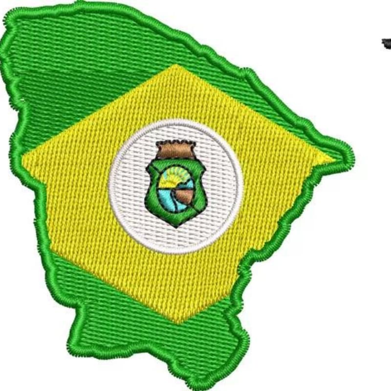 Patch Bordado Mapa Do Ceará Moto Clube Motociclista Map4.5 Brasil Colete Jaqueta Bolsa Mochila Personalizado