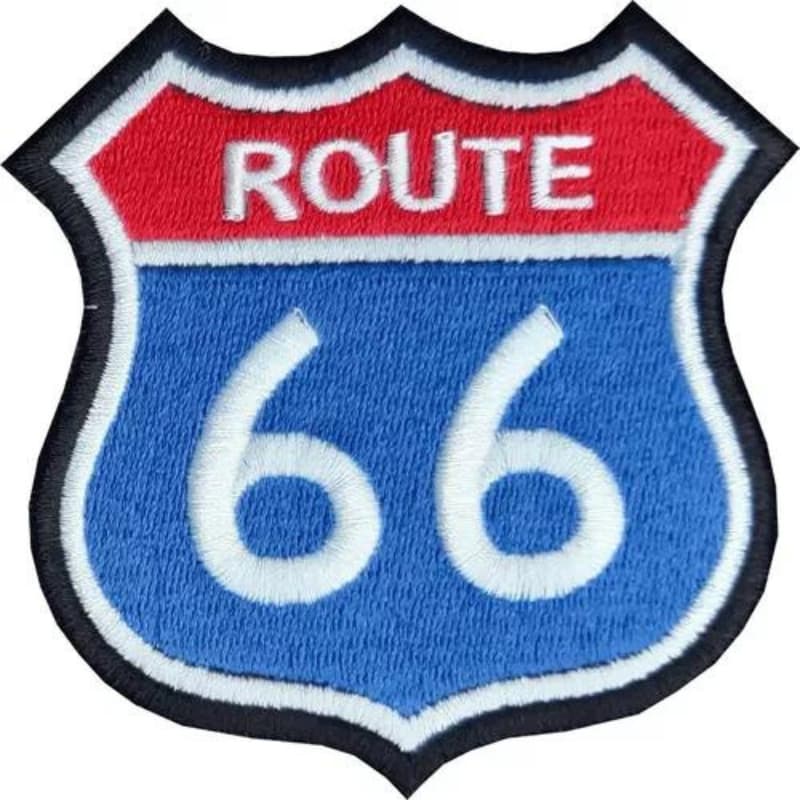 Patch Bordado Rota 66 Route 66 Motoqueiro Colete 8,5x8,5 Rt4 Motociclista Moto Mochila Colete Bolsa Casaco