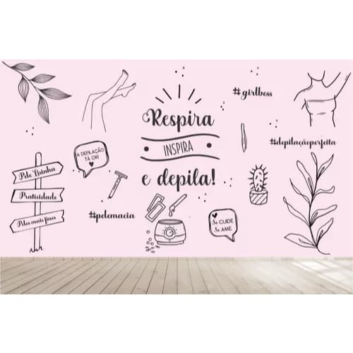 Adesivo de Parede Decorativo Boho Epilação Depilação Cera Estética