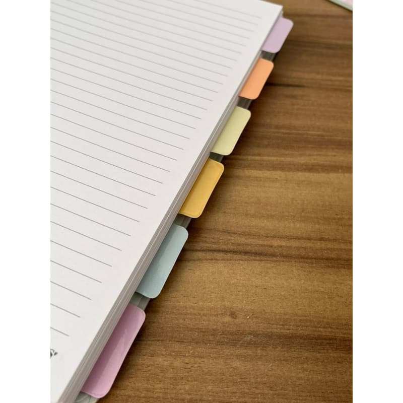 KIT COM 6 DIVISÓRIAS COLORIDAS PARA CADERNO SMART CANDY COLORS | ABAS EM POLIÉSTER PLÁSTICO | ABAS PLASTIFICADAS