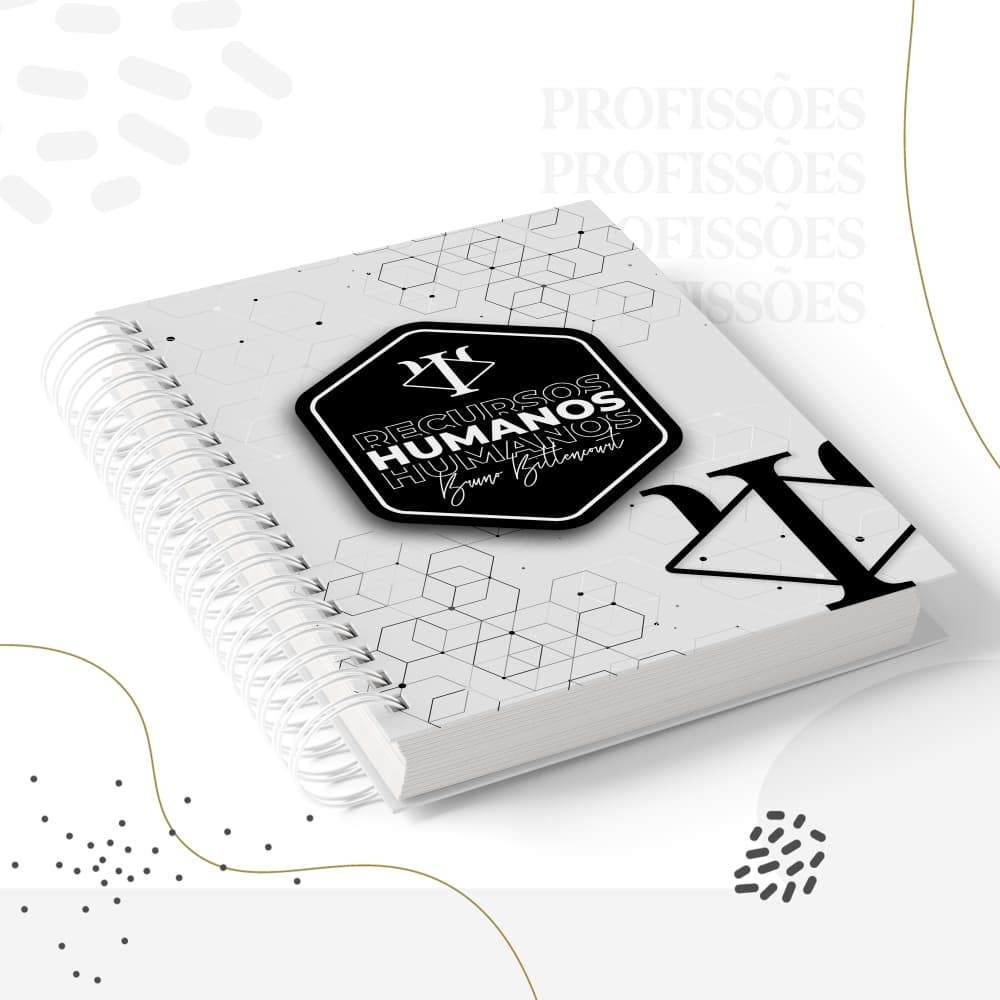 Caderno Pautado Personalizado Profissão Recursos Humano RH - Masculino e feminino 2026 com elástico
