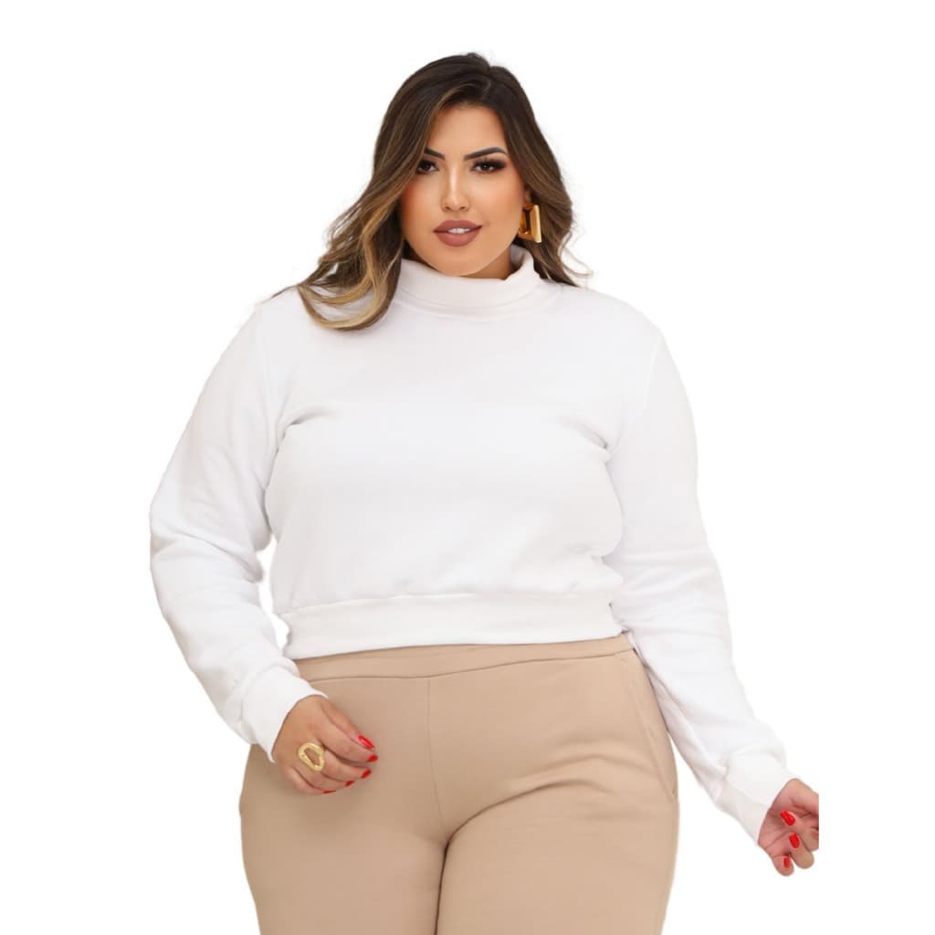 Blusa Casaco Moletom Manga Longa Plus Size Frio Gg G1- Nubia