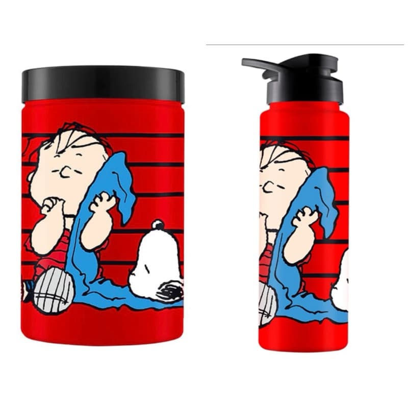 Conjunto Pote 1500ml e garrafa 750 ML Personagens Snoopy