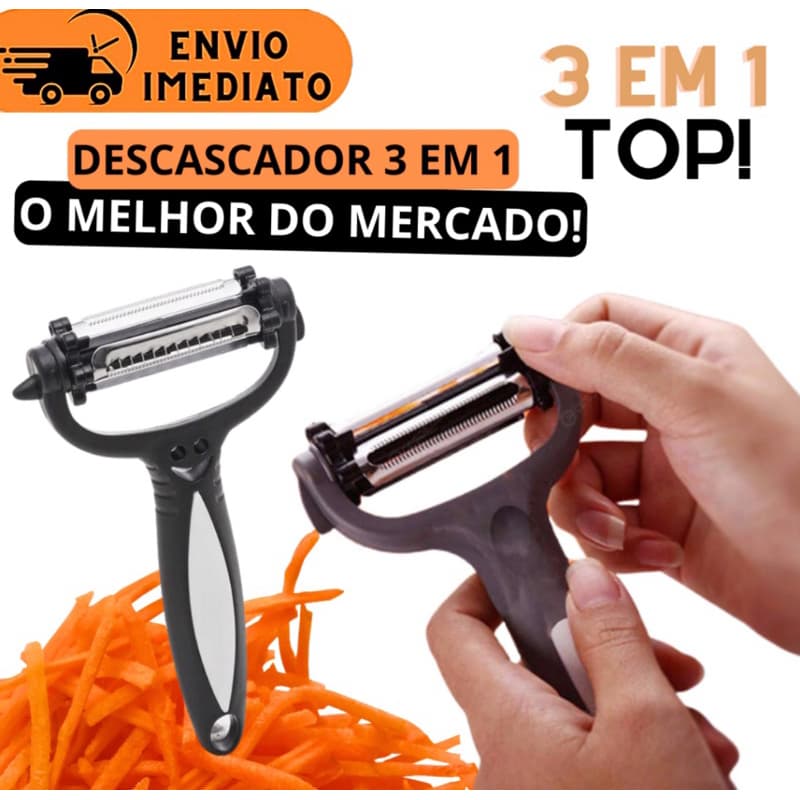 Descascador Profissional de Legumes e Frutas 3 em 1 Multifuncional Manual Para Batatas Cenouras Legumes