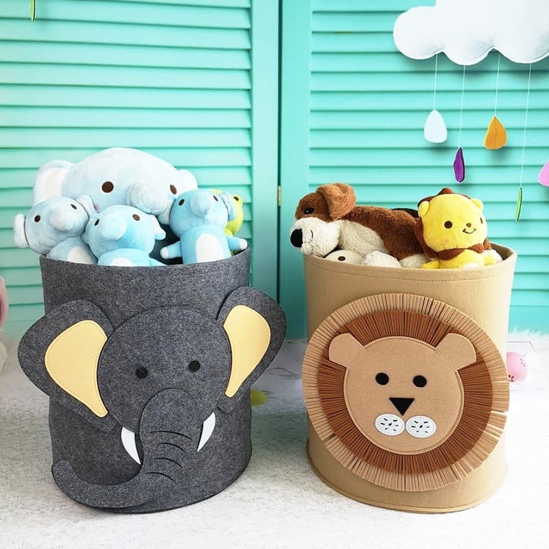 Cesto Organizador Feltro Decorativo Cesta Multiuso Brinquedo Roupa