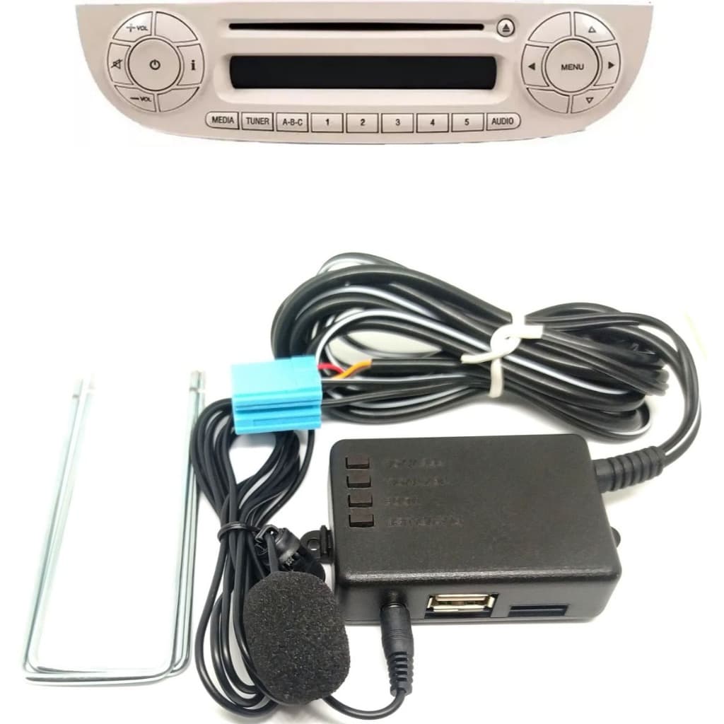 Adaptador Bluetooth Fiat 500 Mexicano USB Mp3 MicroSD comandos no aparelho chamadas e chave