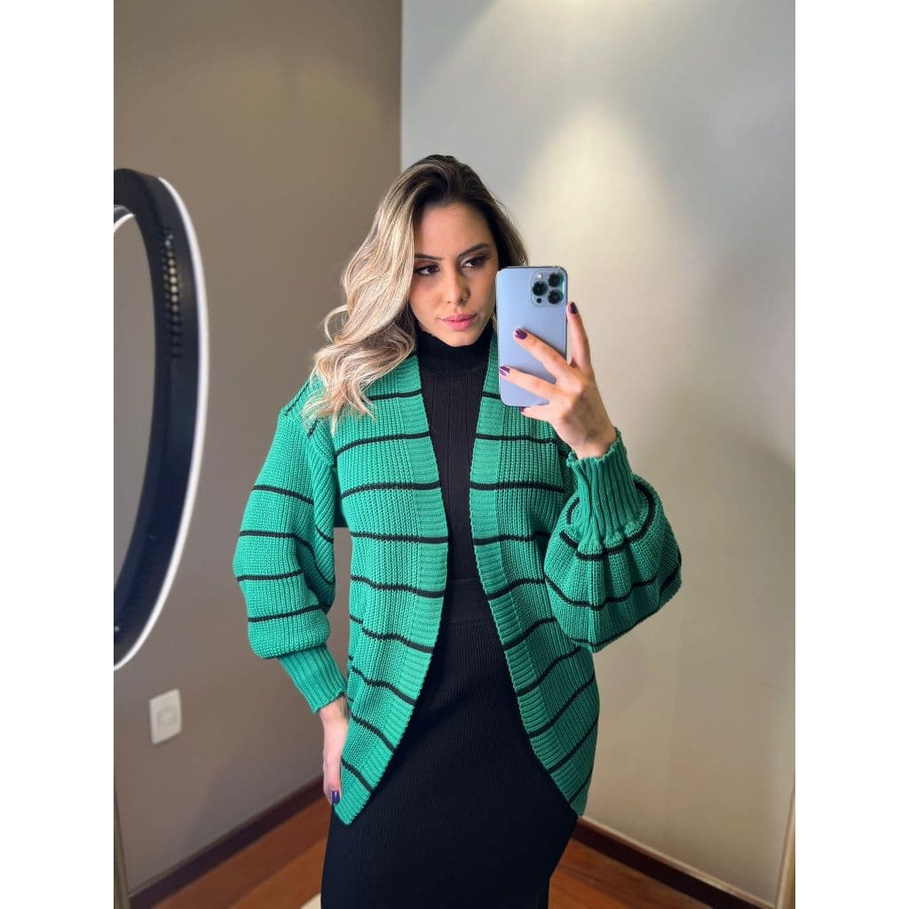 Casaco Cardigan Feminina Blusa Tricô Modal Inverno
