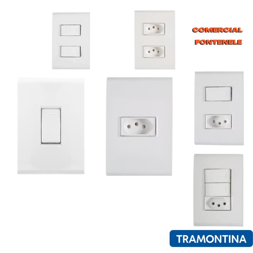 KIT 5 INTERRUPTORES/TOMADAS LIZ TRAMONTINA