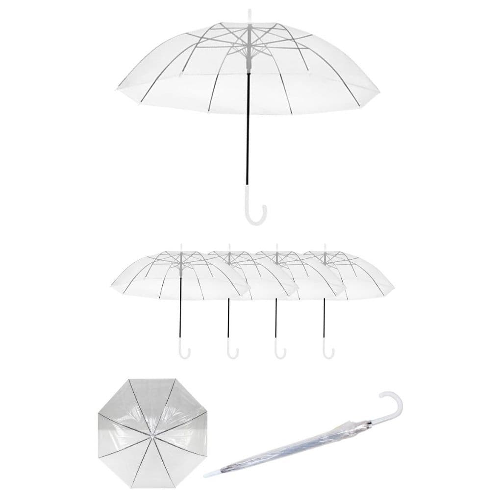 Kit 05 Guarda-Chuvas Transparentes | Atacado | Revenda | Eventos | Casamento | Combo