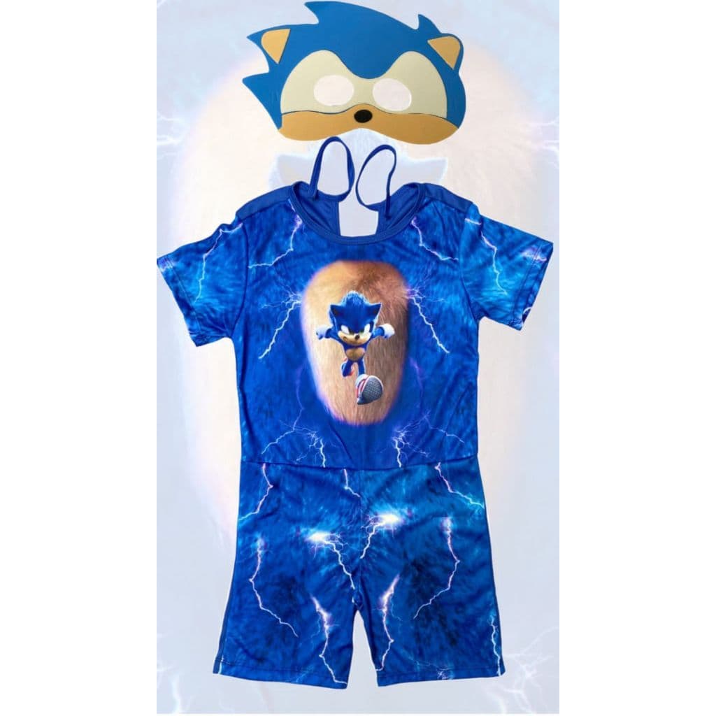 Fantasia Roupa Sonic Menino Aniversario Festas Infantil Tematico