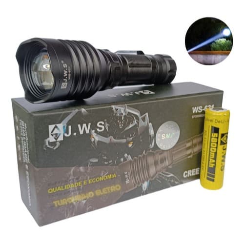 Lanterna Jws Tática Militar Caça Led V3 Foco Redondo Zoom +