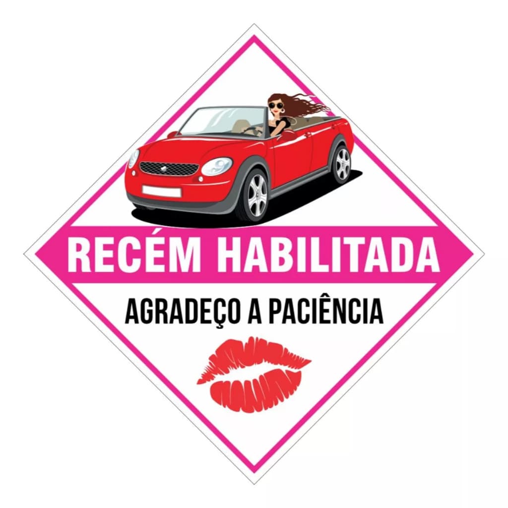 Adesivo Magnético Recente Habilitada Motorista Novata No Carro