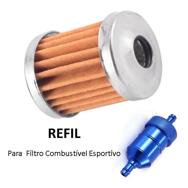 Refil Filtro De Combustível Esportivo Gasolina Moto Titan Fan YBR YES Bros Biz