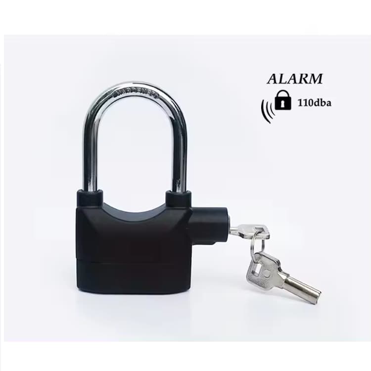 Cadeado Com Alarme 110db Chave Anticópia