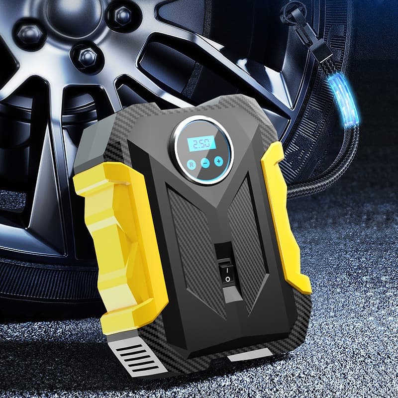 Compressor de ar digital para carro bomba automática inflador de pneus portátil com luz LED