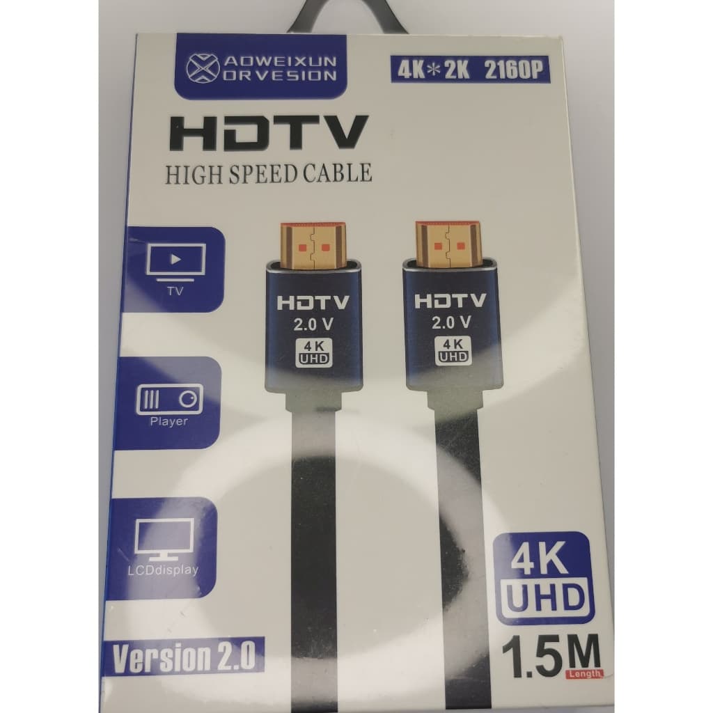 Cabo hdmi 2.0 ultra UHD 4k alta velocidade 1.5 metros hdtv
