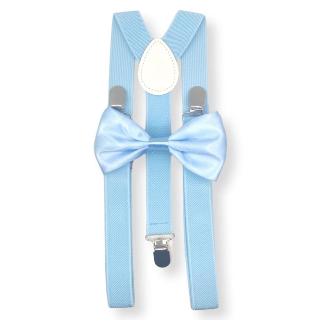 Kit Suspensório + Borboleta Azul Serenity Adulto Casamentos Padrinhos